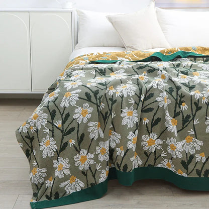 DecorBites™ Cotton Throw Blanket - Retro Chinese Style Quilt & Sofa Cover