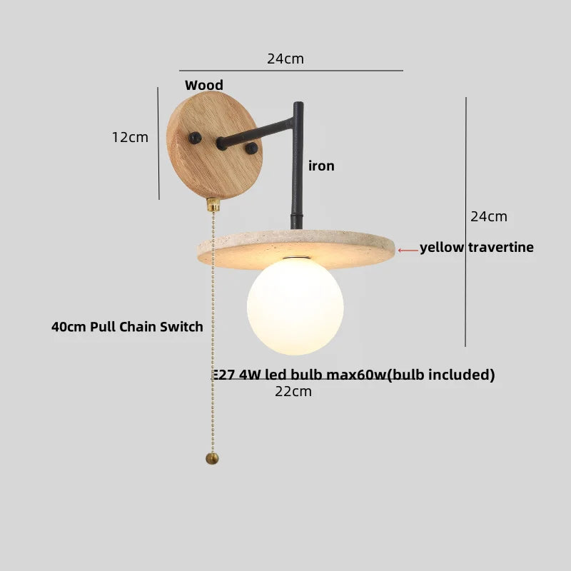 White Glass Wall Lamp Japanese Style Foyer