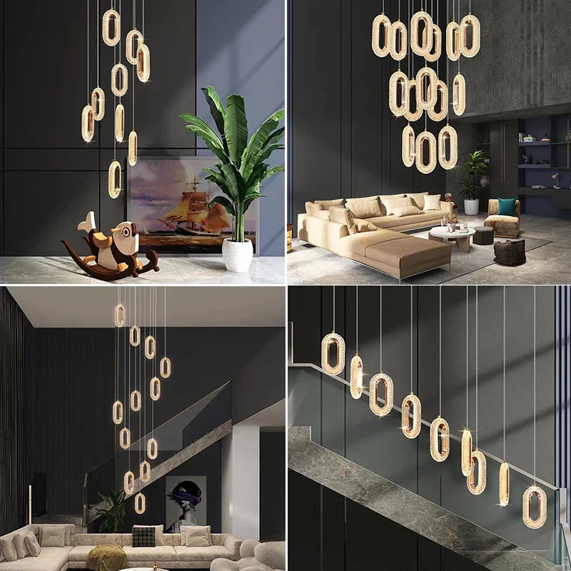 Gold Alloy Acrylic Chandelier