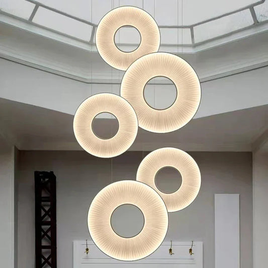 DecorBites™ Dix Heures Round Fabric LED Pendant Light for Parlor, Hotel, and Dining Room