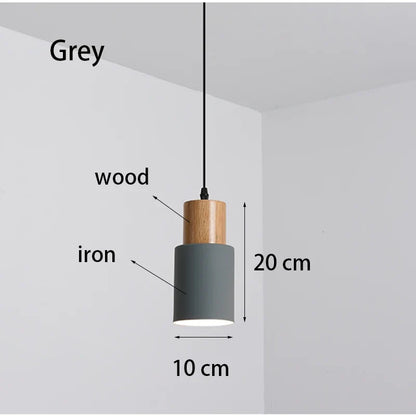 Minimalist Nordic Wood and Metal Single Pendant Light