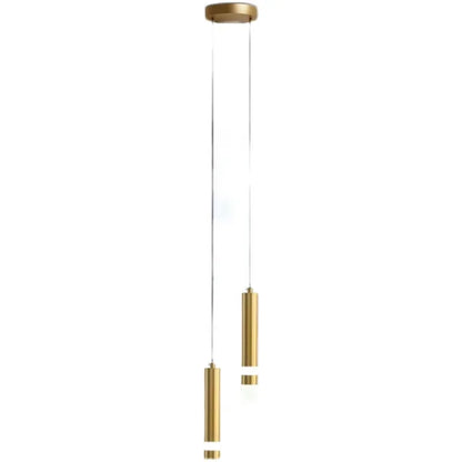 Modern Long Double Spotlight Pendant Light in Black/Gold