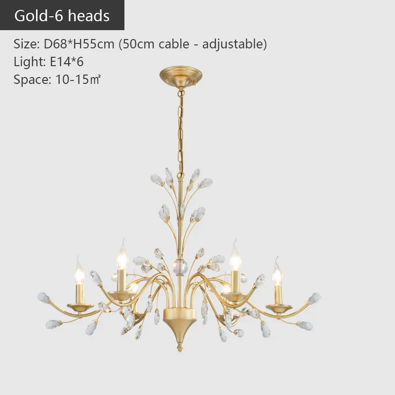 DecorBites™ Crystal LED Chandelier for Home Lighting in Bedroom Living Room Dining Kitchen