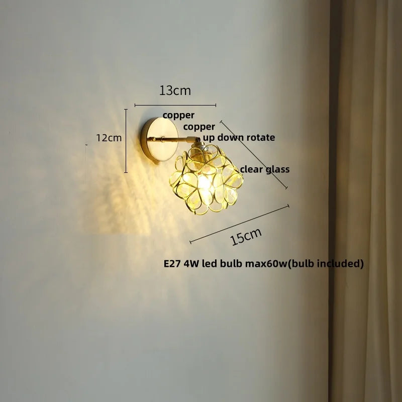DecorBites™ Colorful Square Glass LED Wall Lights with Pull Chain Switch - Tiffany Style
