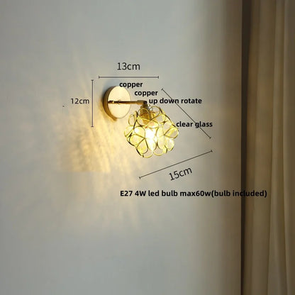DecorBites™ Colorful Square Glass LED Wall Lights with Pull Chain Switch - Tiffany Style