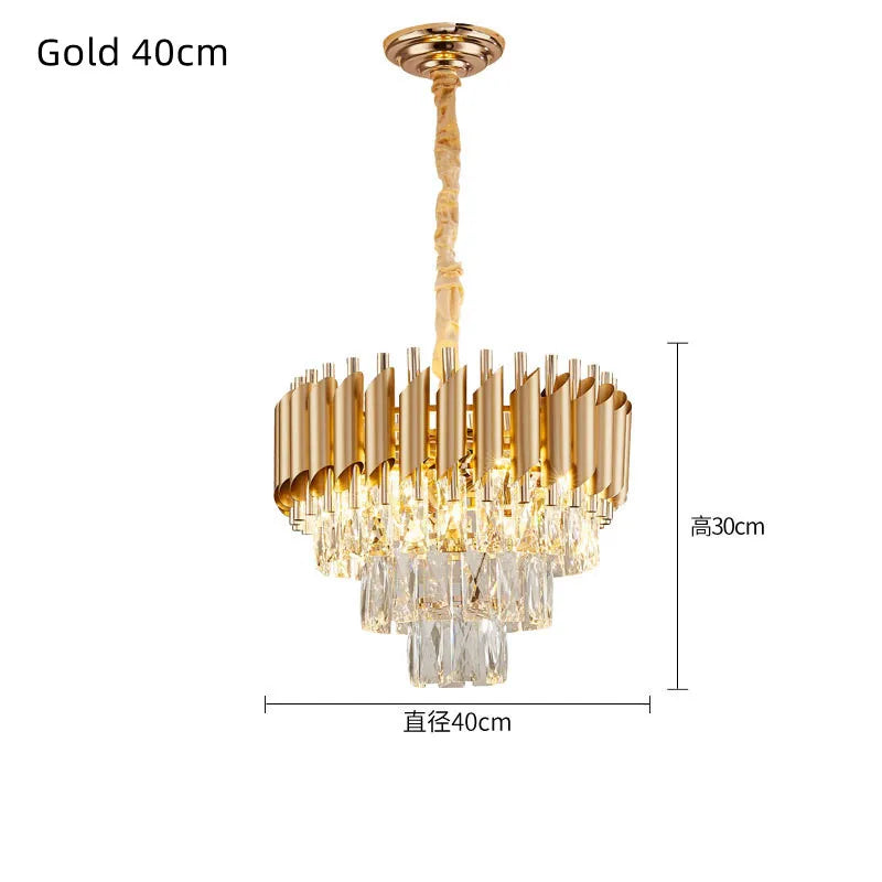DecorBites™ Crystal LED Pendant Chandelier for Modern Living Spaces