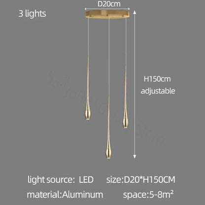 DecorBites™ Gold-Plated LED Ceiling Chandelier for Staircase, Living Room, Kitchen, Attic