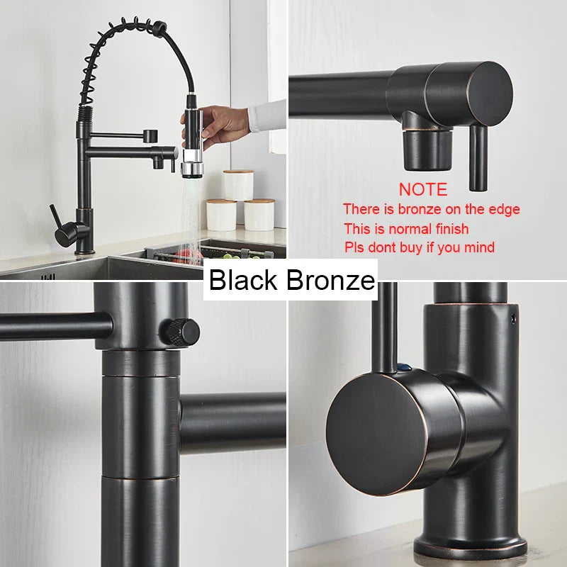 Brushed Nickel Kitchen Faucet Pull-Down Swivel
