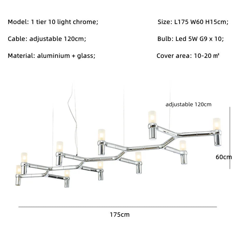 DecorBites™ Crown Major Chandelier: Modern Luxury LED Light for Kitchen, Hotel, Living Room