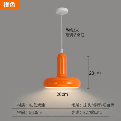 Nordic Cream Mushroom Pendant Light in Painted Aluminum