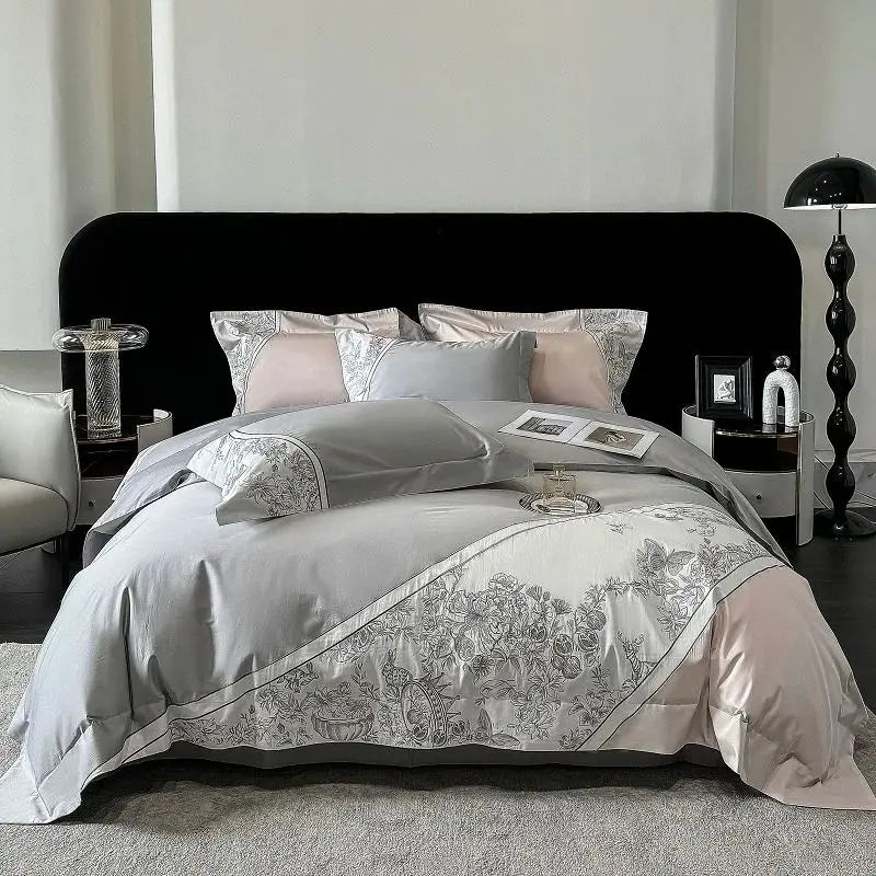 Butterfly Embroidery Duvet Set
