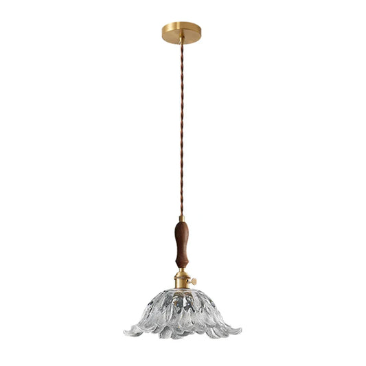 DecorBites™ Glass LED Pendant Lamp Petal Lampshade for Bedroom Living Dining Room