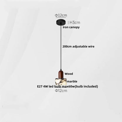 DecorBites™ Copper Yellow LED Pendant Light Fixture for Dining Room and Kitchen