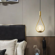 Gold Iron Glass Drop Pendant