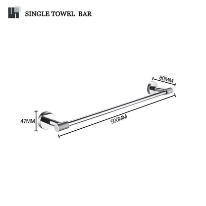 DecorBites™ Bathroom Essentials Set: Towel Bar, Toilet Paper Holder, Bathrobe Hook, Soap Dish, Toilet Brush