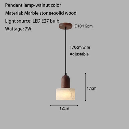 Wabi-Sabi White Marble Stone Pendant Light
