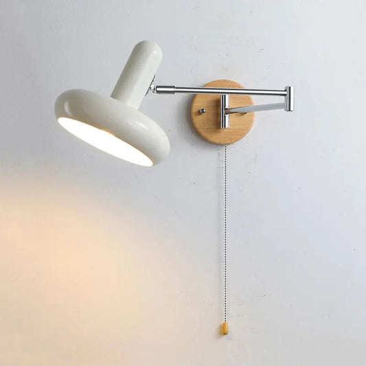 DecorBites™ Cream Rocker Arm Wall Lamp: Vintage Telescopic Reading Lamp for Bedroom Study