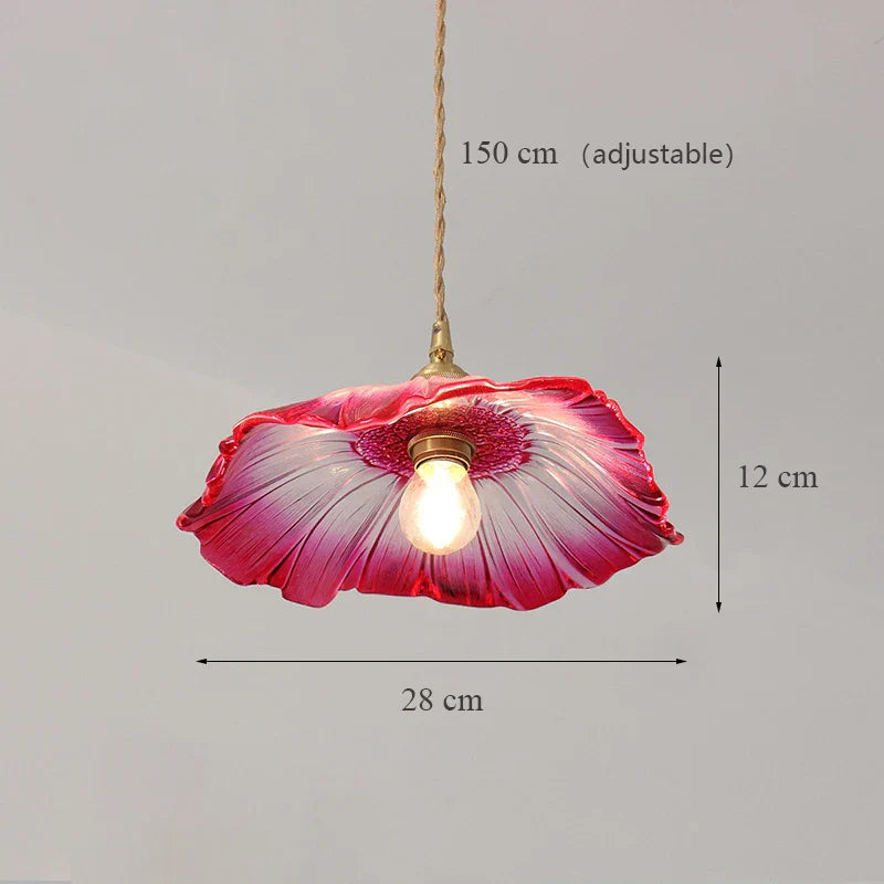 Sunflower Glass Brass Pendant
