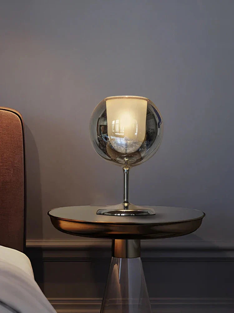 Gold Chrome Glass Table Lamp
