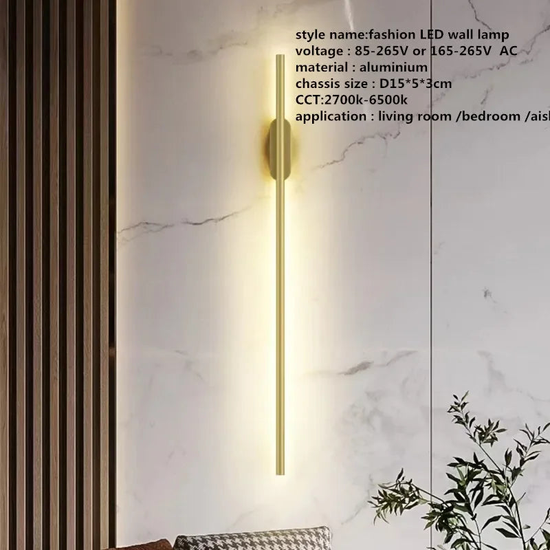 Aluminum LED Wall Sconce 100cm Foyer Design