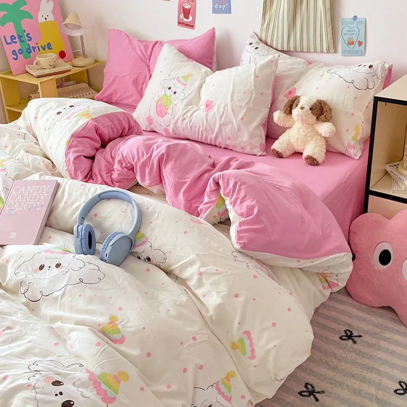 DecorBites™ Cloud Cotton Printed Bedding Sets | Super Soft Quilt Set for School Home Twin King