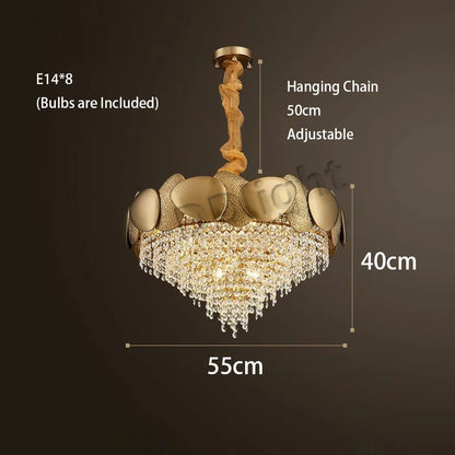 DecorBites™ Crystal Tassles Pendant Light: Modern Luxury Chandelier for Living Room
