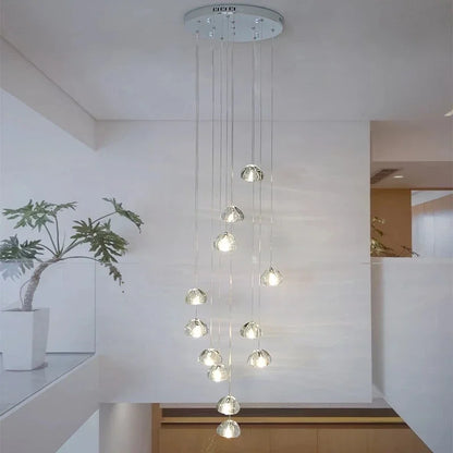 DecorBites™ Crystal LED Chandelier Water Droplet Design Luxury Ball Hanging Lamp