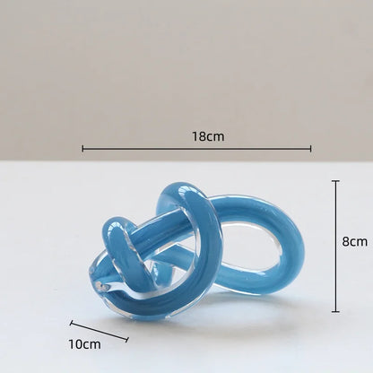 DecorBites™ Geometric Glass Twine Knot Ornament Home Decor
