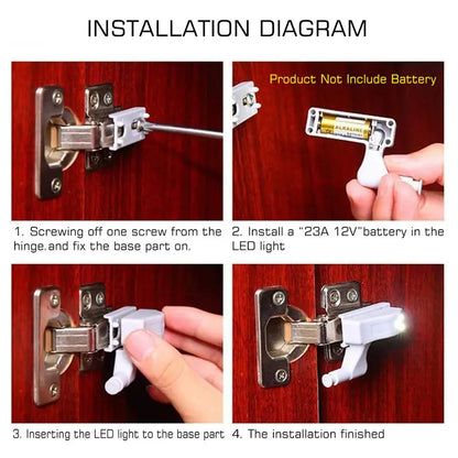 DecorBites™ LED Cabinet Lights 10 Pack Internal Sensor Light for Closet Bedroom Night Lamp