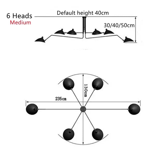 Nordic Spider Multi-Head Metal Pendant Light