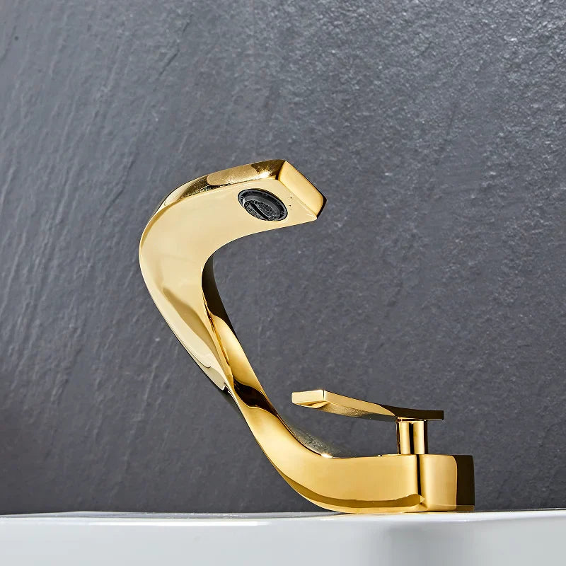 Gold Deck Bathroom Faucet