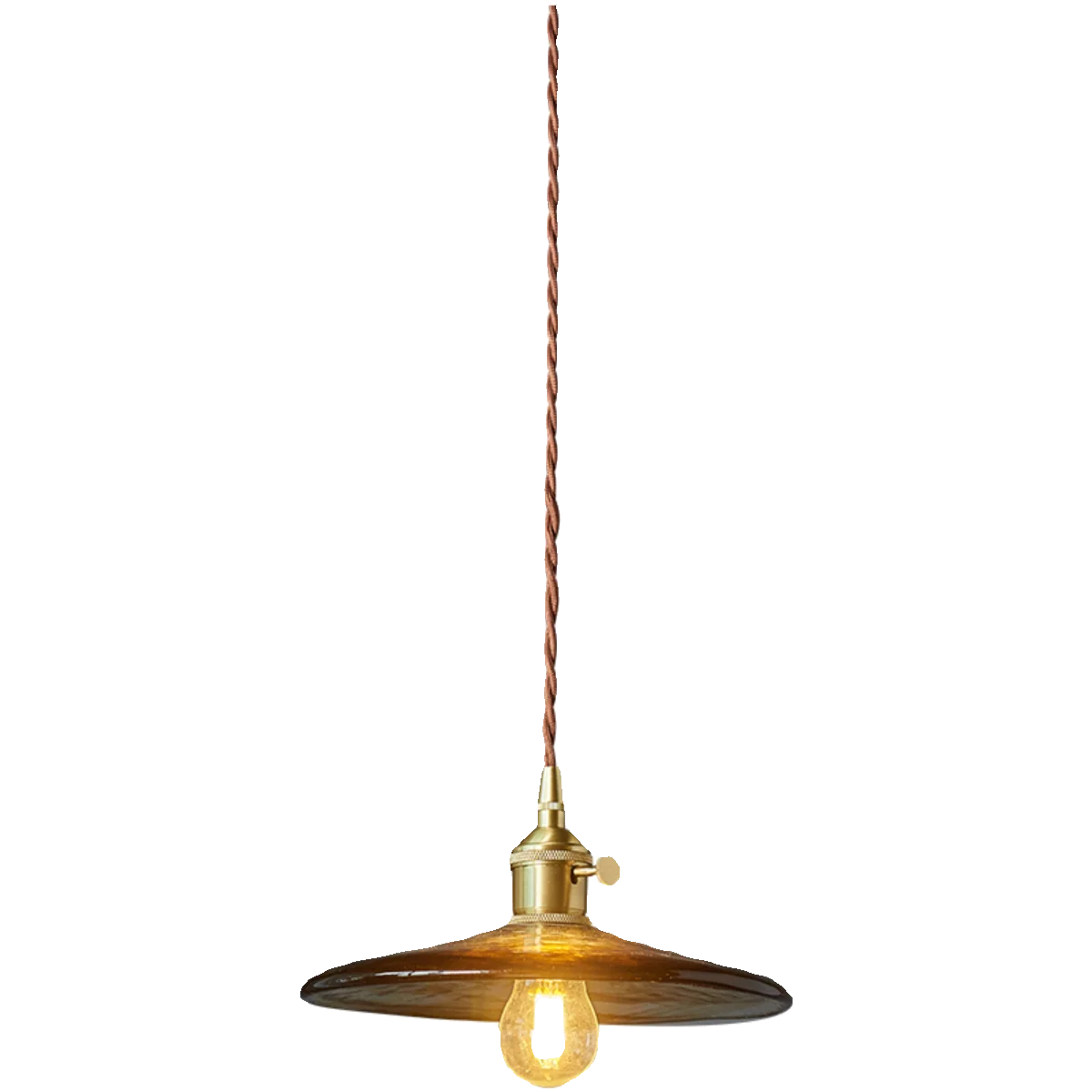 Amber Glass Pendant Lamp Vintage Adjustable Cord