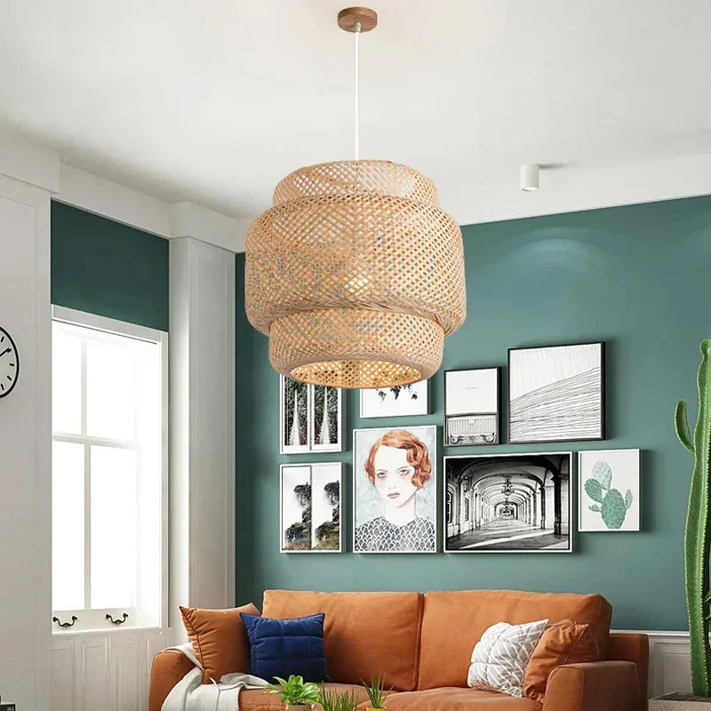 Handwoven Bamboo Lantern Pendant Light 30cm