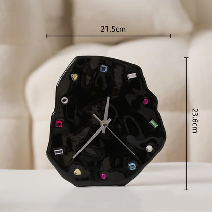 DecorBites™ Crystal Geometric Wall Clock for Living Room Decor