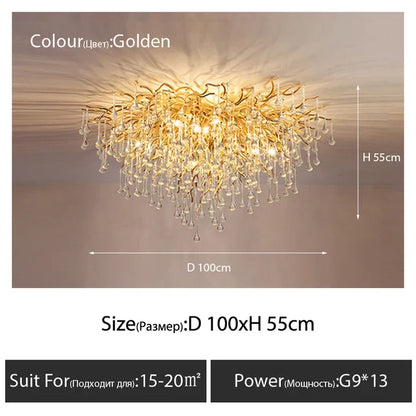 DecorBites™ Crystal Ceiling Chandelier - Luxury Lighting for Modern Spaces
