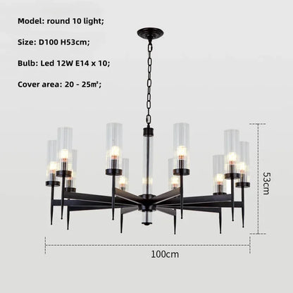 DecorBites™ Gold Metal Glass LED Pendant Lights Chain Hanging Lamp