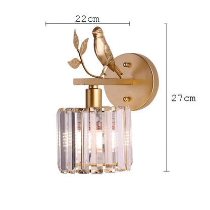 DecorBites™ Crystal Bird Wall Lamp: Modern Luxury for Living Room, Bedroom, and Corridor