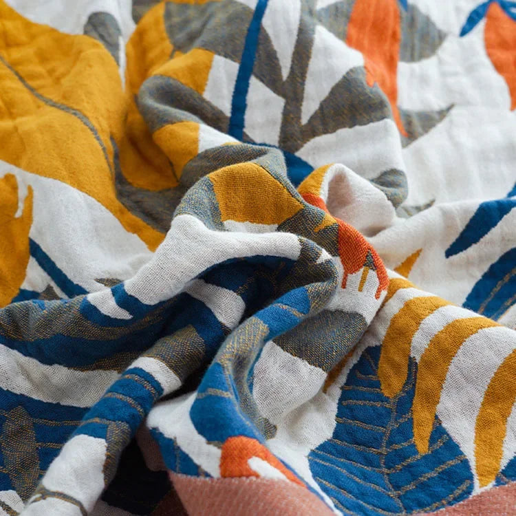 DecorBites™ Cotton Summer Throw Blanket – Breathable & Soft Nordic Quilt