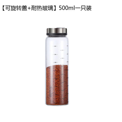 DecorBites™ Glass Seasoning Can Salt Sesame Pepper Spice Shaker with Rotary Lid
