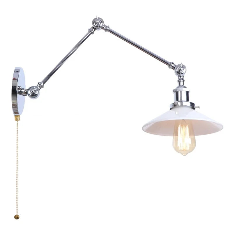 Glass Swing Arm Wall Sconce