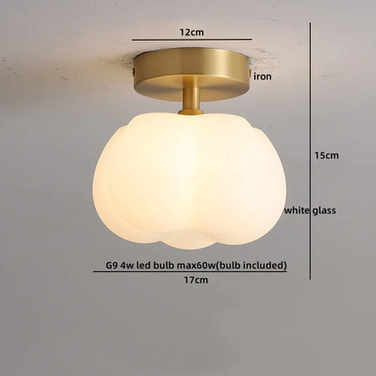DecorBites™ Cotton Shape LED Ceiling Lamp - Cream. Nordic Style, Hallway Balcony Porch Light.