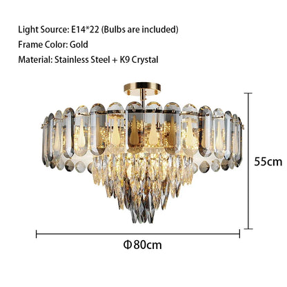DecorBites™ Crystal LED Ceiling Chandelier Modern Living Room Pendant Light