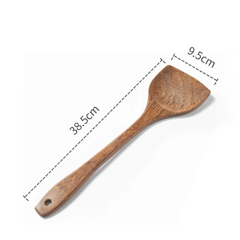 DecorBites™ Kitchen Utensils Set: Non-Stick Cookware with Wooden Handles