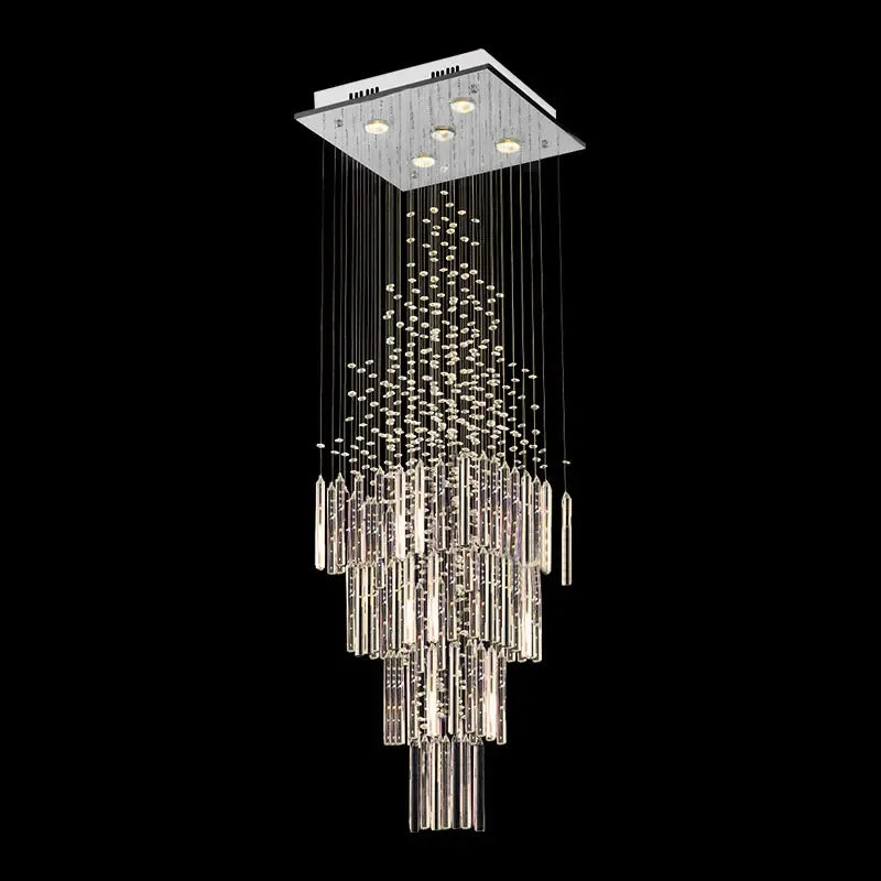 DecorBites™ Crystal Ceiling Chandelier Modern Living Room Lighting Fixture Loft Staircase Lustre