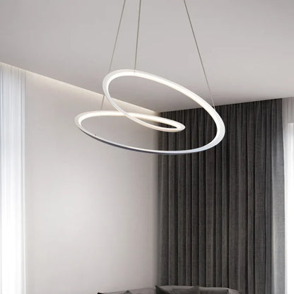 DecorBites™ Kepler Round LED Chandelier for Living Room Decor White Pendant Lamp