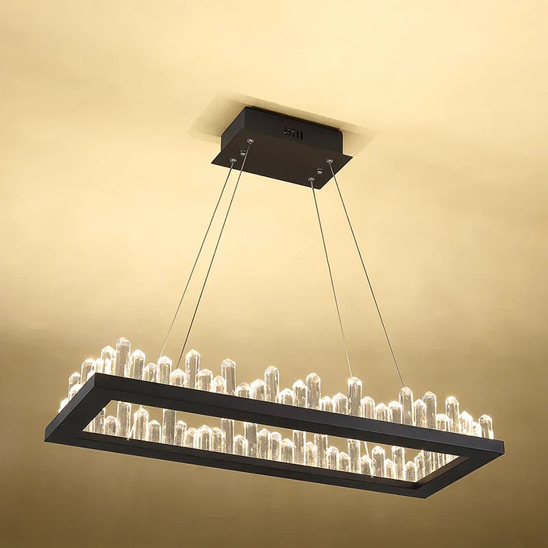 DecorBites™ Crystal LED Pendant Lights: Modern Gold Black Industrial Lamp