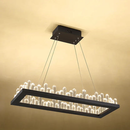 DecorBites™ Crystal LED Pendant Lights: Modern Gold Black Industrial Lamp for Stylish Illumination