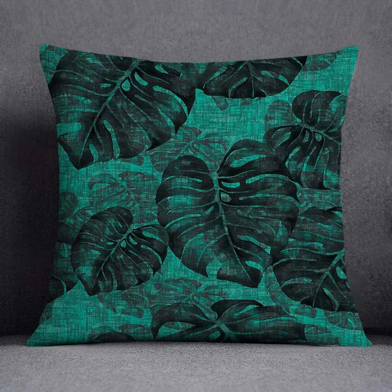 Nordic Leaf Pattern Pillowcase