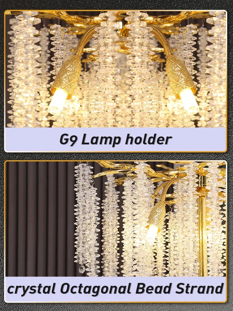 DecorBites™ Crystal Gold LED Floor Lamp: Nordic Luxury for Living Room & Bedroom