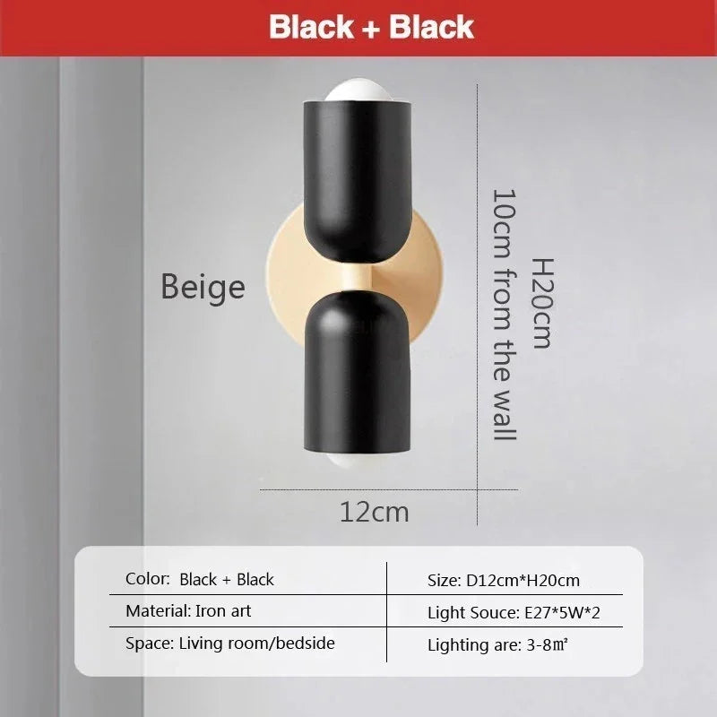 DecorBites™ Cream Double Head LED Wall Lamps for Living Room Bedroom Indoor Decoration